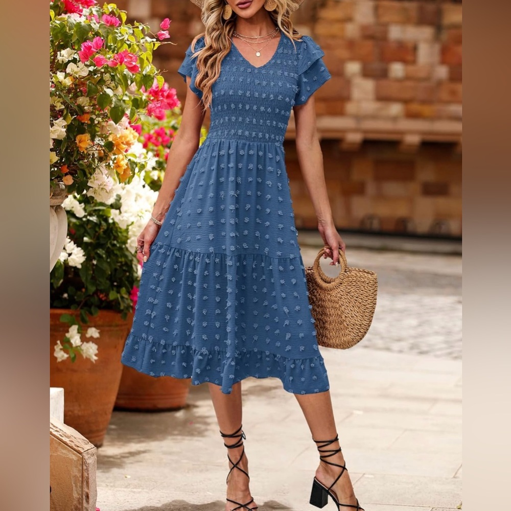 BTFBM Women’s Casual V Neck Long Dress